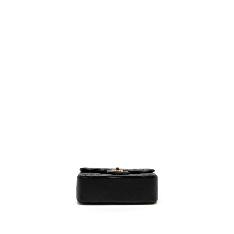 Chanel Mini Rectangular Flap Bag Lambskin Black LGHW (Microchip)