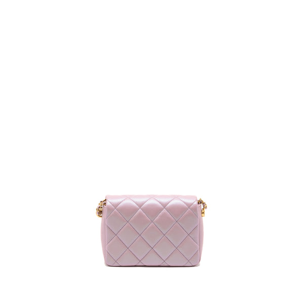 Chanel 21k My Perfect Mini Flap Bag Caviar Iridescent Pink GHW (microchip)