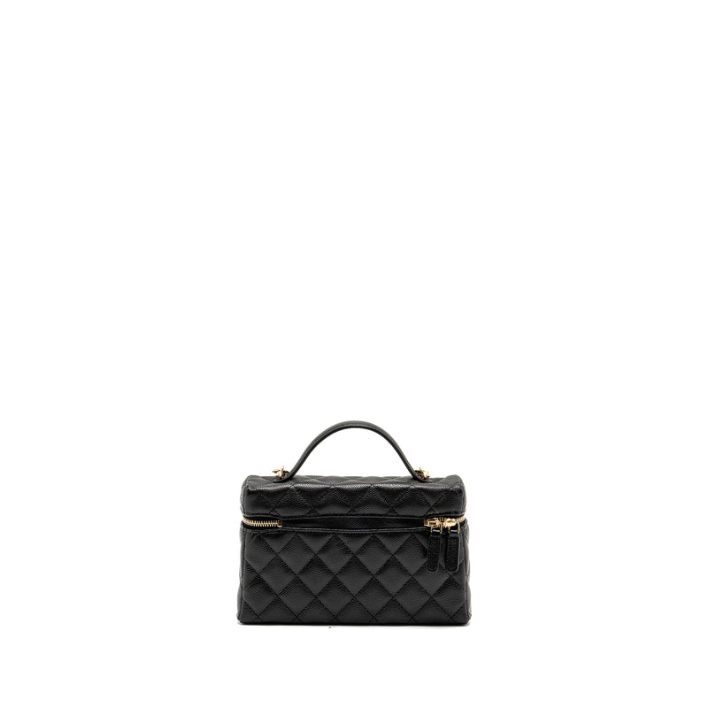 Chanel CC Top Handle Vanity Bag Caviar Black LGHW (Microchip)