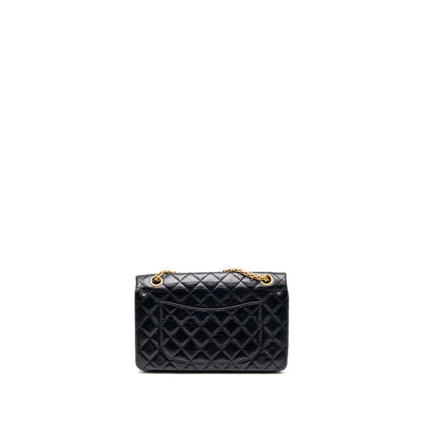 Chanel Small 2.55 reissue double flap bag aged calfskin black GHW