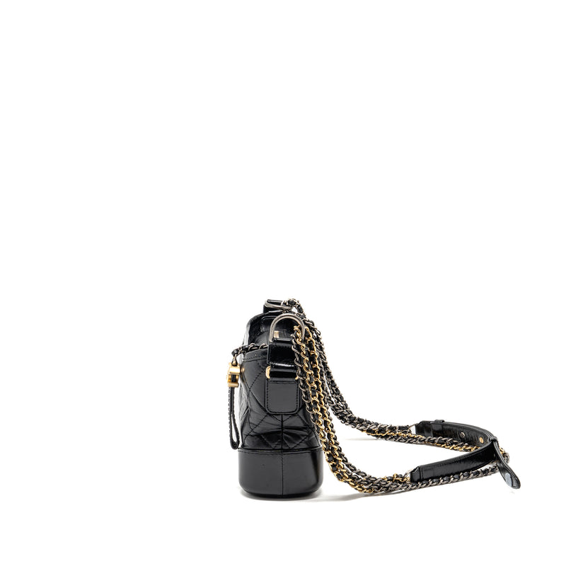 Chanel Small Gabrielle Hobo Bag Calfskin Black Multicolour Hardware