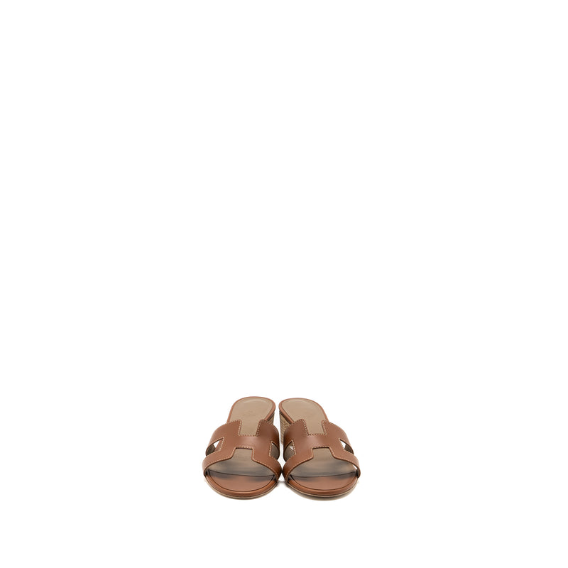 Hermes Size 37.5 Oasis Sandal Calfskin Gold