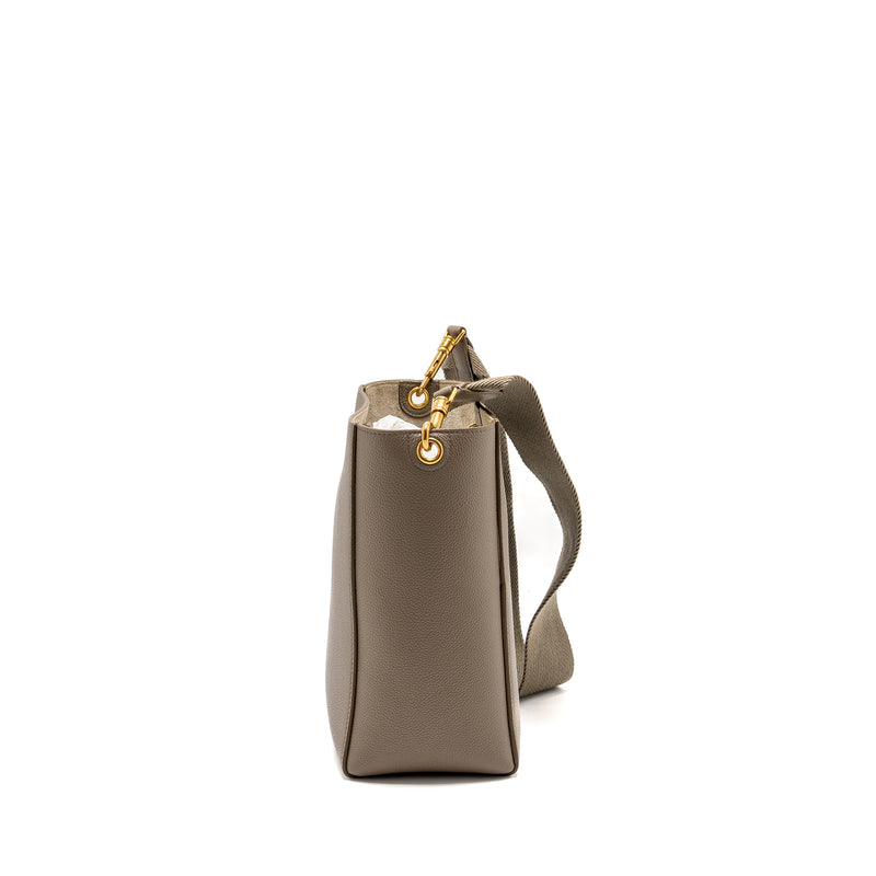 Celine Sangle Bucket Bag Calfskin Grey GHW