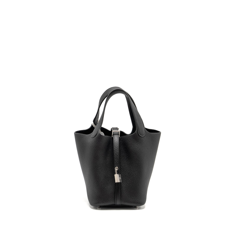 Hermes Picotin 18 Lock Bag Clemence Black SHW STAMP W