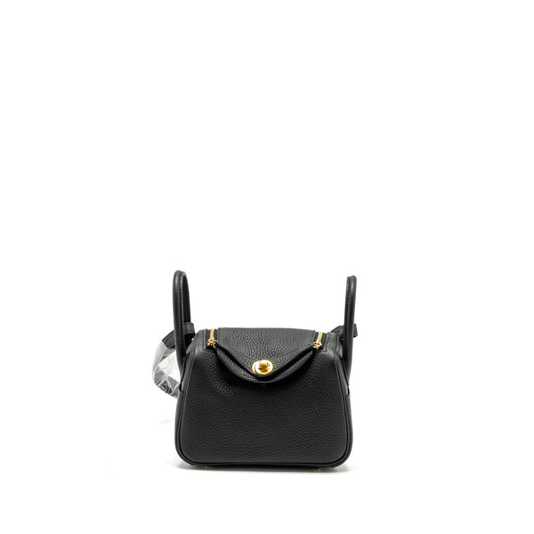 Hermes Mini Lindy II Clemence Black GHW Stamp W