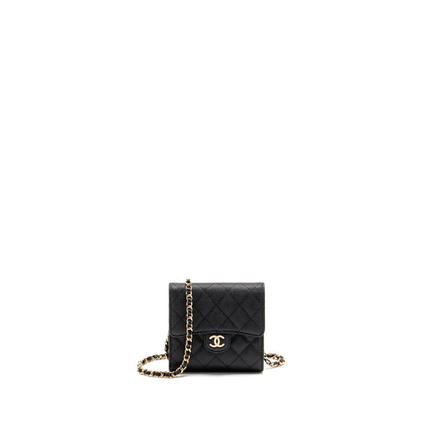 Chanel 23p mini clutch with chain caviar Black LGHW (microchip)