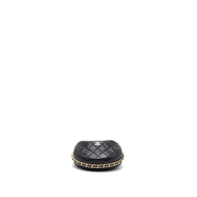 Chanel 23C round Clutch lambskin black GHW (microchip)
