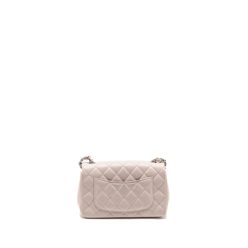 Chanel Mini Rectangular Flap Bag Lambskin Light Pink SHW (Microchip)