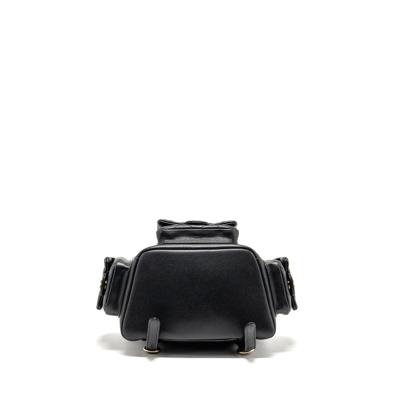 Chanel Triple Pocket Backpack Caviar Black LGHW (microchip)