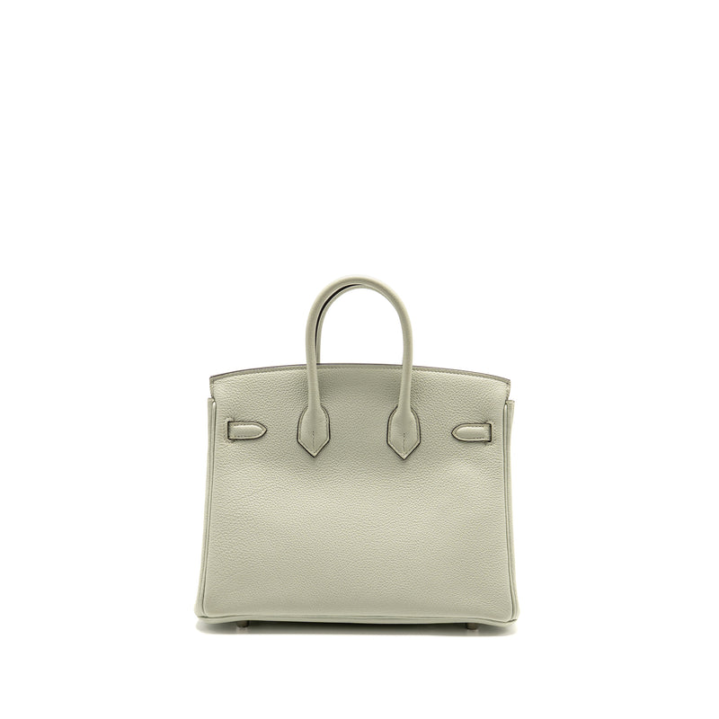 Hermes Birkin 25 togo gris neve SHW stamp B
