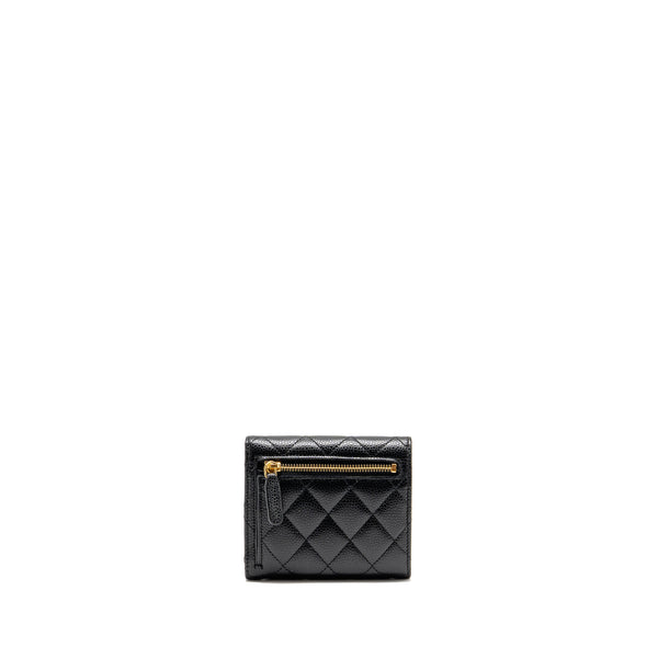 Chanel Small Classic Flap Wallet Caviar Black GHW (Microchip)
