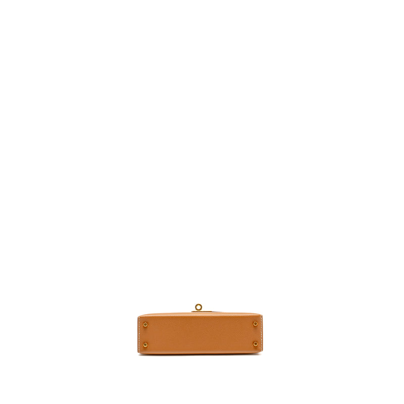 Hermes Mini Kelly II Epsom Gold GHW Stamp Z