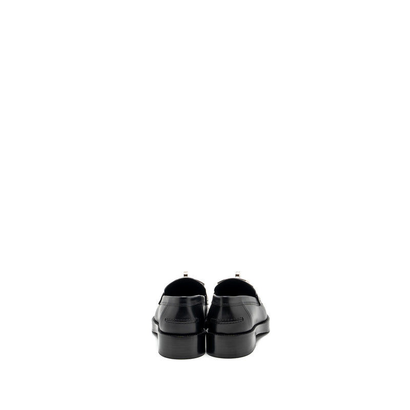 Hermes size 37 hot moccasins calfskin black SHW