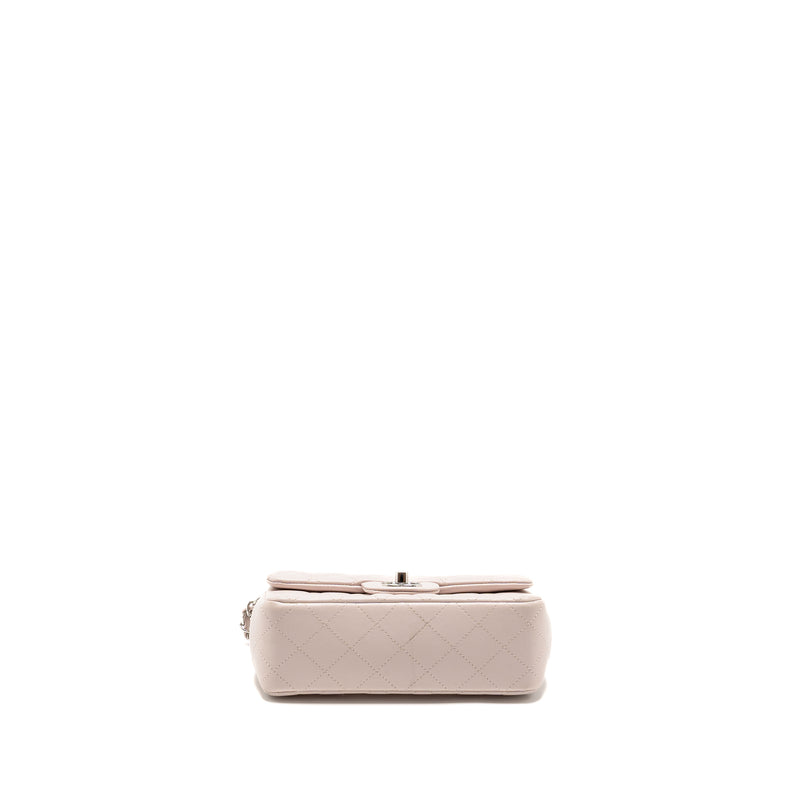 Chanel Mini Rectangular Flap Bag Lambskin Light Pink SHW (Microchip)