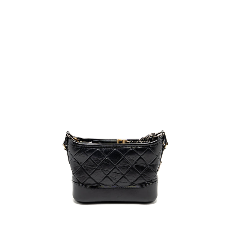 Chanel Small Gabrielle Hobo Bag Calfskin Black Multicolour Hardware