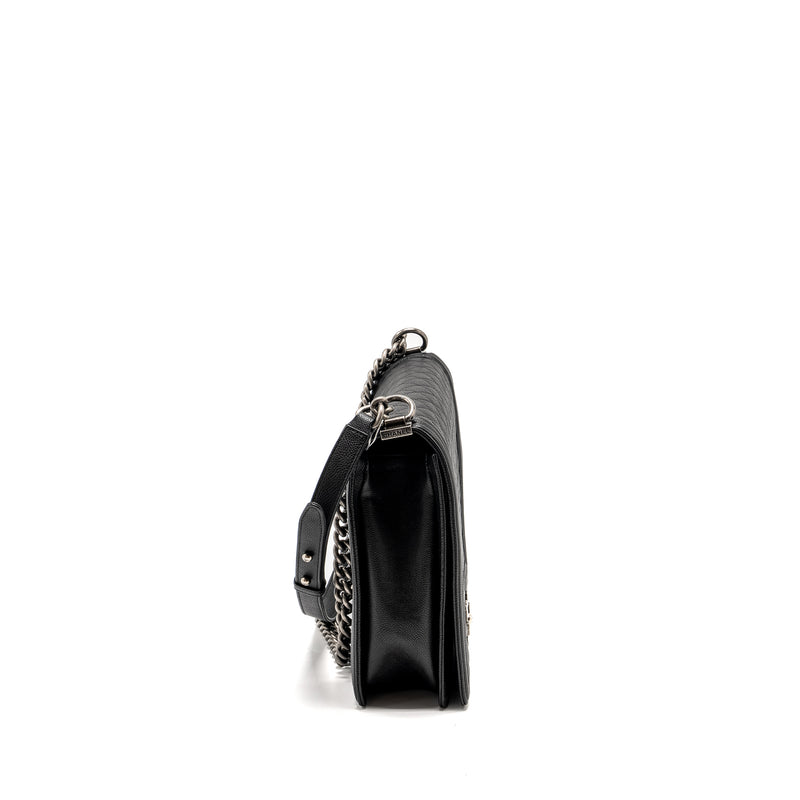 Chanel Maxi Boy Bag Caviar Black Ruthenium Hardware