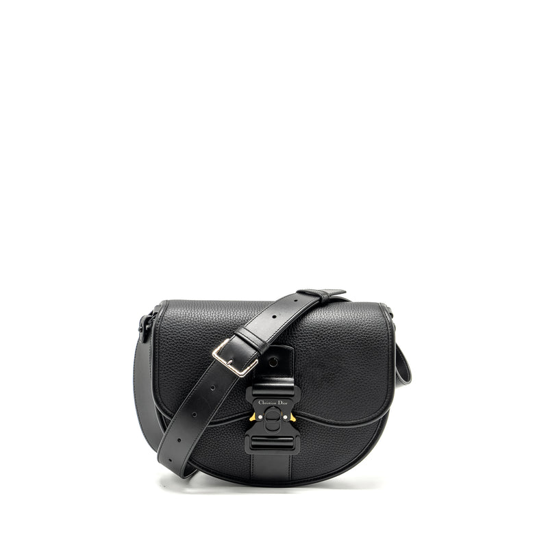 Dior Large Gallop Bag With Strap Grained Smooth Calfskin Black Silver/Gold Hardware