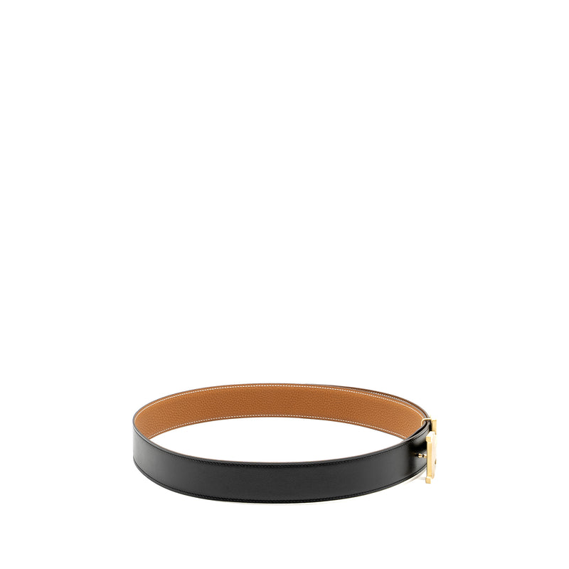 Hermes Size 100 38MM Seul De Ceinture Belt Box/Togo Black/Gold GHW Stamp W