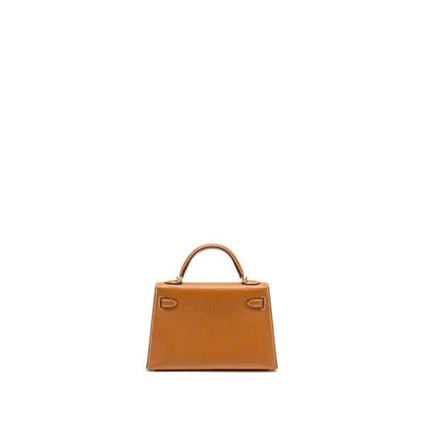 Hermes Mini Kelly II Epsom Gold GHW Stamp Z