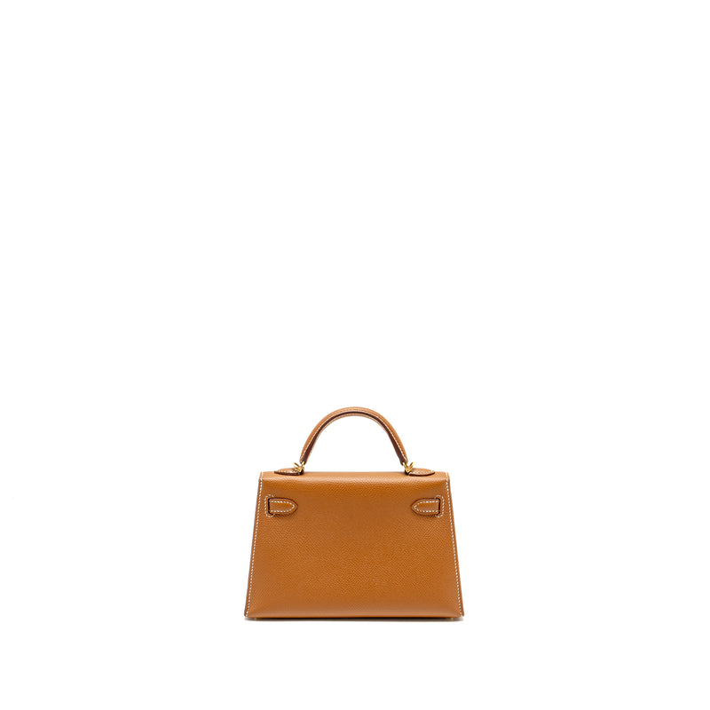 Hermes Mini Kelly II Epsom Gold GHW Stamp Z