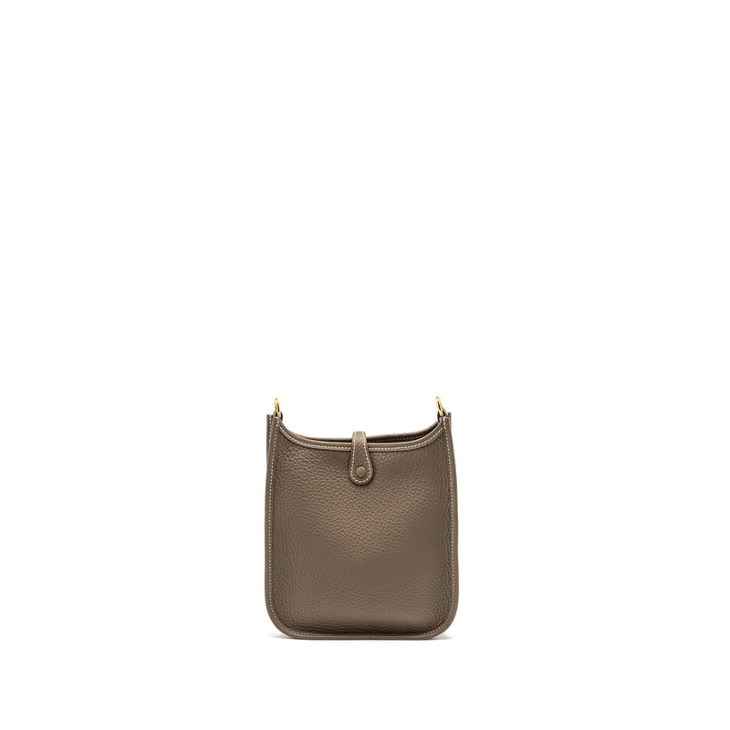 Hermes mini evelyne clemence etoupe / Blue Indigo GHW Stamp u