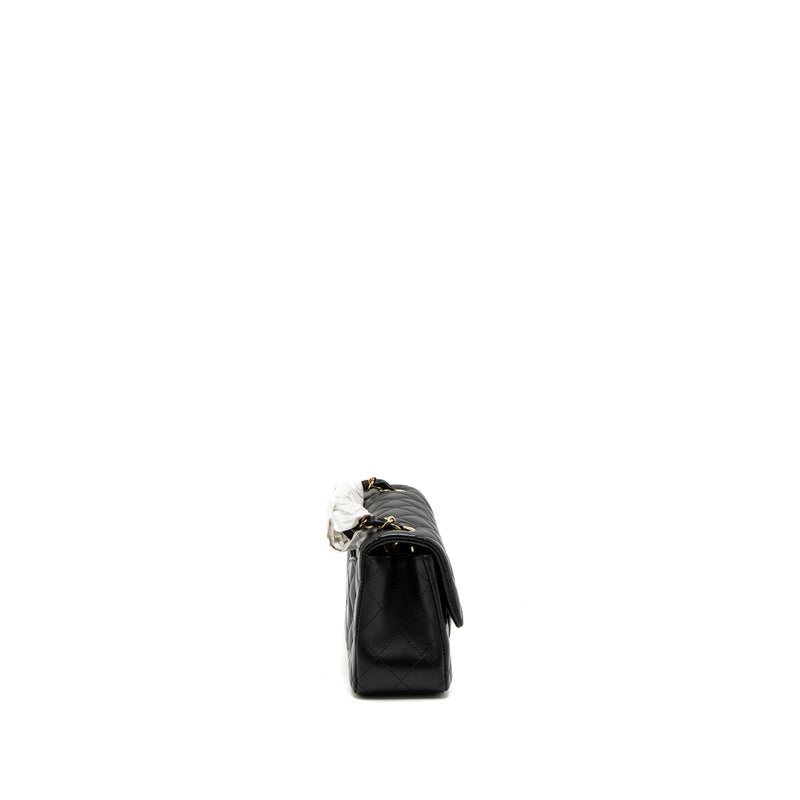 Chanel Mini Rectangular Flap Bag Lambskin Black LGHW (Microchip)