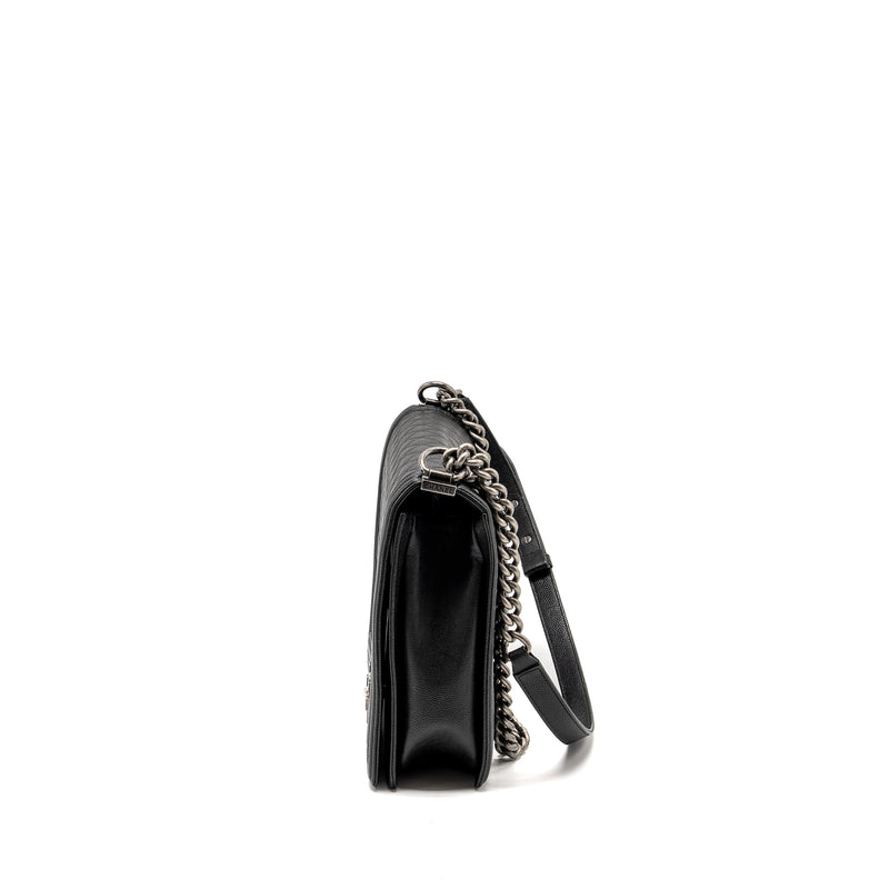 Chanel Maxi Boy Bag Caviar Black Ruthenium Hardware