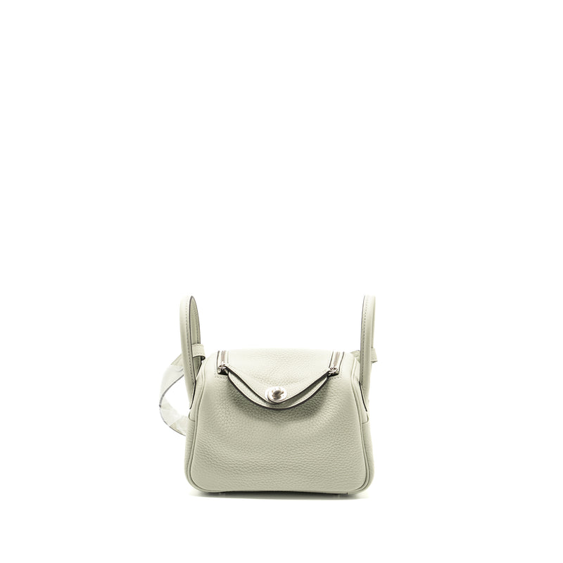 Hermes Mini Lindy clemence gris neve SHW stamp B