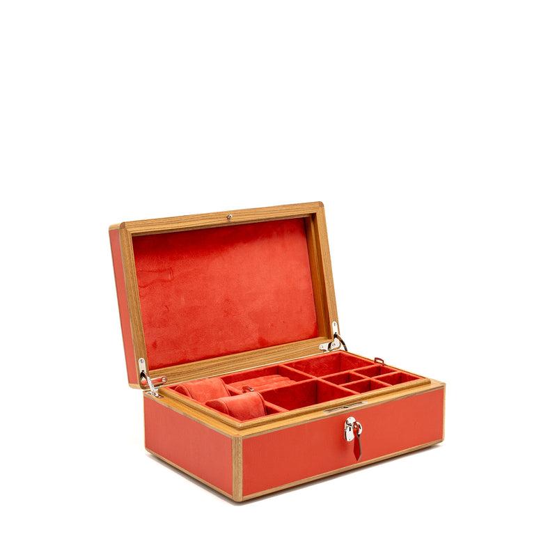 Hermes Amalthee Box, Large Model Evercolor/Velvet Lambskin Terre Battue SHW