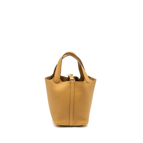 Hermes Picotin 18 Lock Bag Clemence 4B Biscuit GHW Stamp U