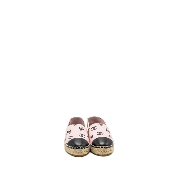 Chanel Size 37 22S CC logo Espadrilles Leather Pink/Black