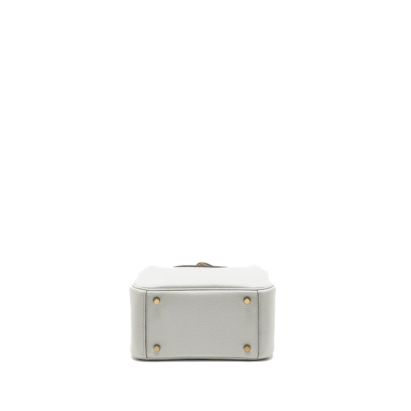 Hermes Mini Lindy II Clemence Gris Platine GHW Stamp K