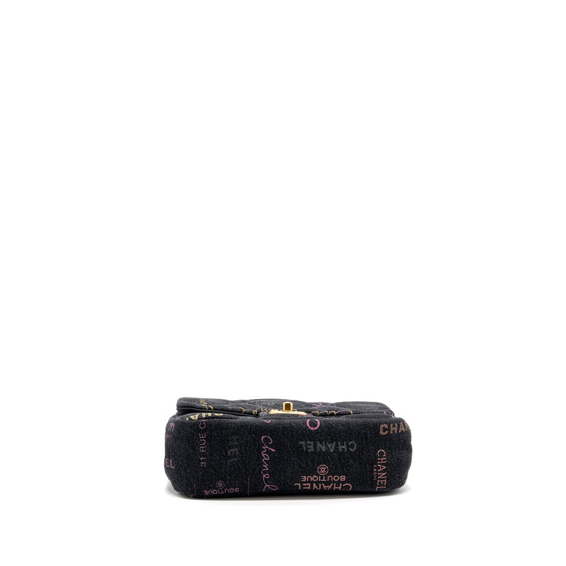 Chanel Black Denim Flap Bag Brushed GHW (Microchip)