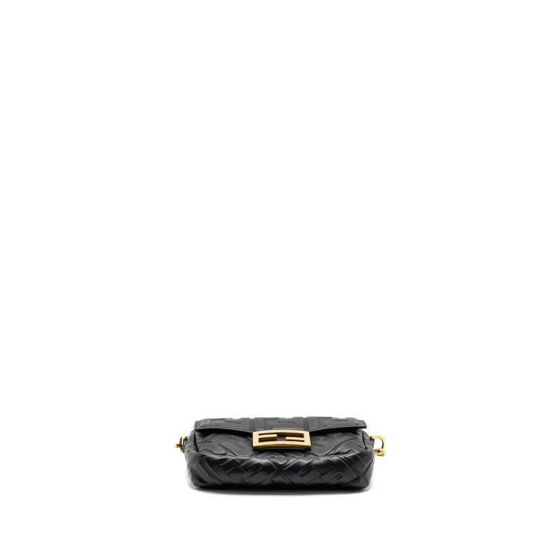 Fendi Mini Baguette Bag FF Motif Nappa Leather Black GHW