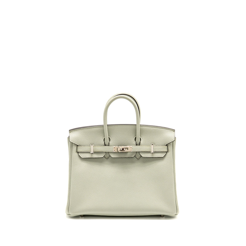 Hermes Birkin 25 togo gris neve SHW stamp B