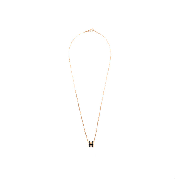 Hermes mini pop H pendant black RGHW