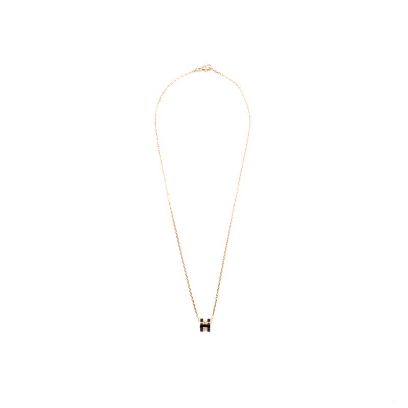 Hermes mini pop H pendant black RGHW