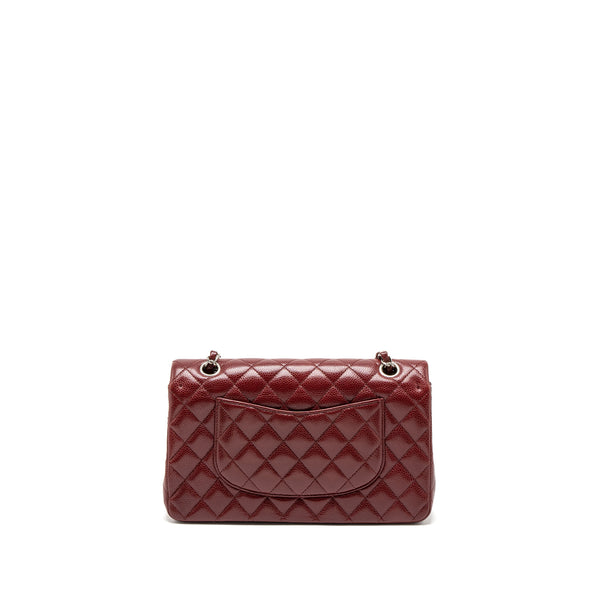 Chanel Medium Classic Double Flap Bag Caviar Dark Red SHW