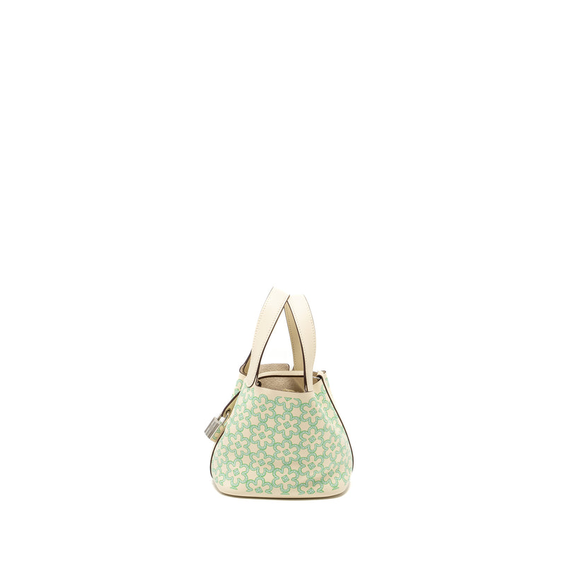 Hermes Lucky Daisy Micro Picotin Swift Nata/Vert/Blanc SHW Stamp U