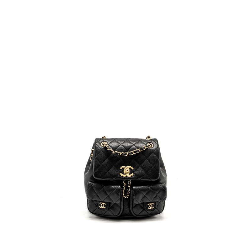 Chanel Triple Pack Backpack Caviar Black LGHW (microchip)