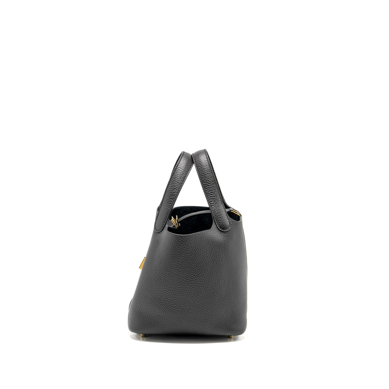 Hermes Picotin 18 Lock Bag Clemence Black GHW Stamp W