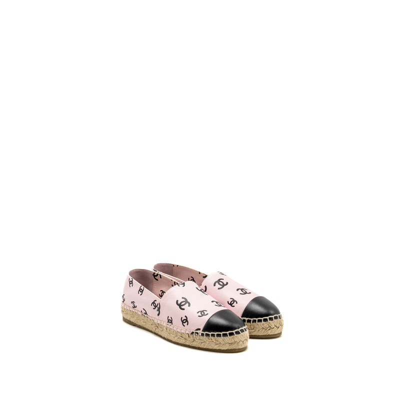 Chanel Size 37 22S CC logo Espadrilles Leather Pink/Black