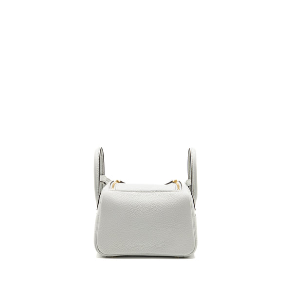 Hermes Mini Lindy II Clemence Gris Platine GHW Stamp K