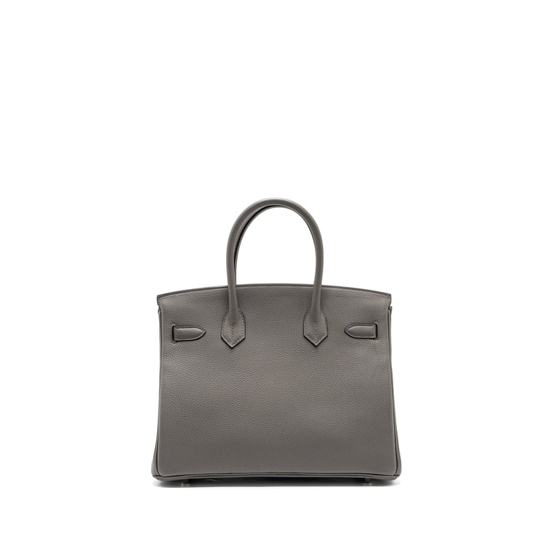 Hermes birkin 30 togo gris Meyer SHW stamp B