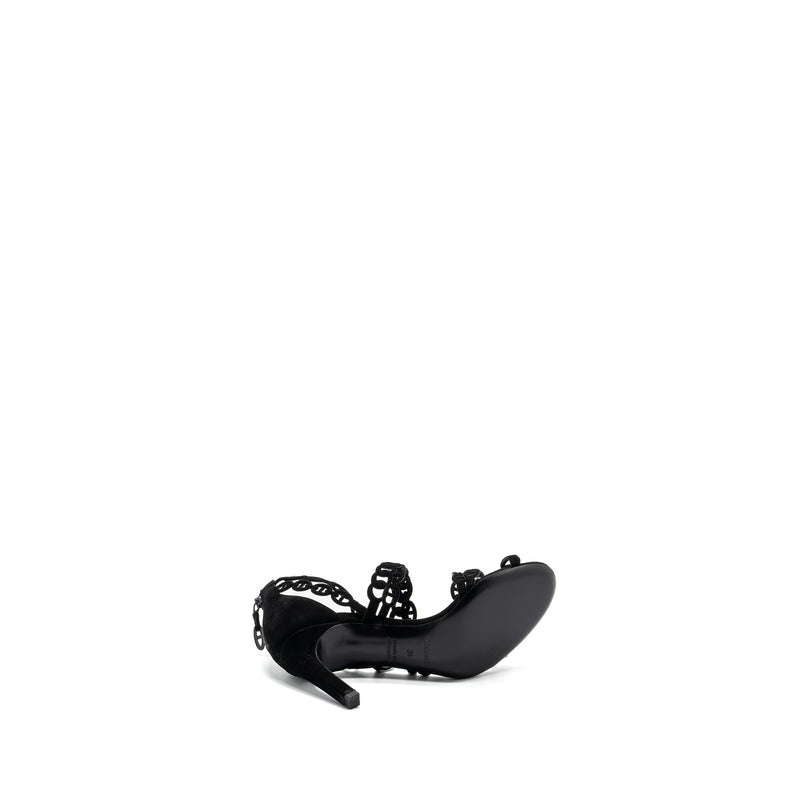 Hermes Size 36 Romy Sandals Suede Black