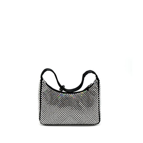 Prada Re-Edition 2000 Mini-Bag Satin/Crystal Black SHW