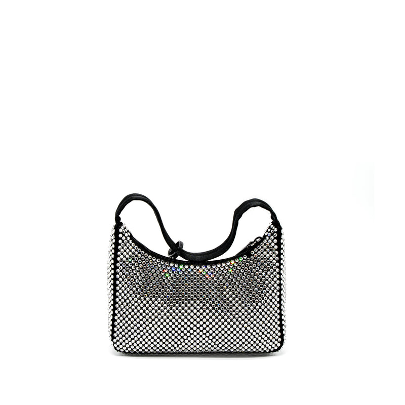 Prada Re-Edition 2000 Mini-Bag Satin/Crystal Black SHW