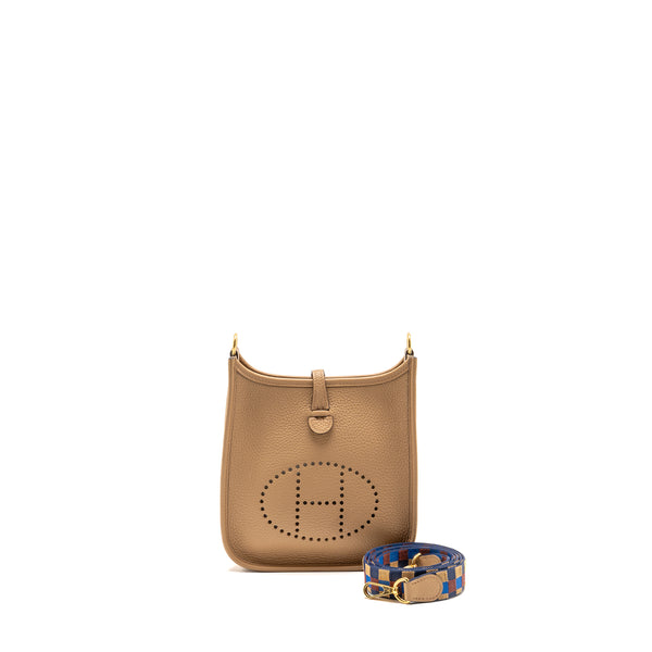 Hermes Mini Evelyne clemence chai multicolor strap SHW stamp U