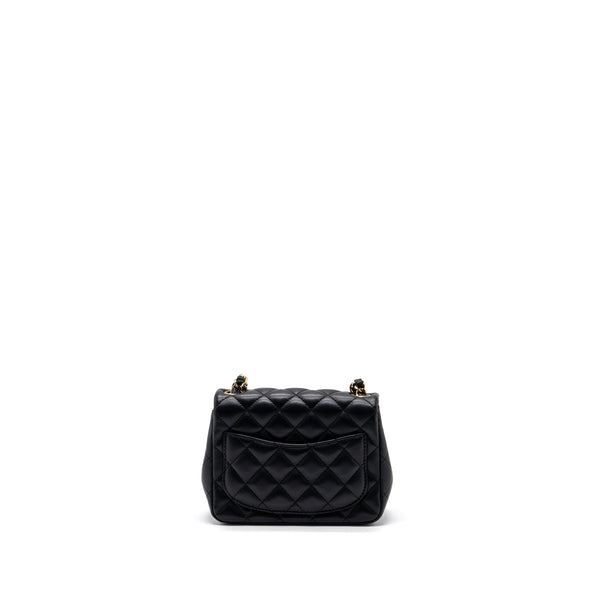 Chanel Classic Mini Square Flap Bag Lambskin Black LGHW