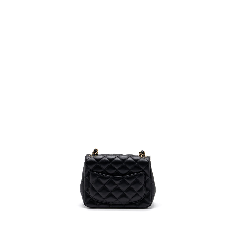 Chanel Classic Mini Square Flap Bag Lambskin Black LGHW